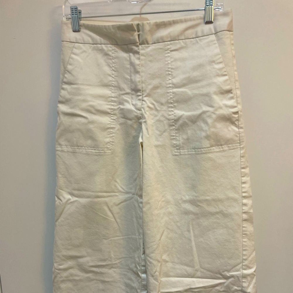 White Mario Serrani Wide Legged Pants, Size 4